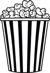 Popcorn Logo Monochrome Design Style