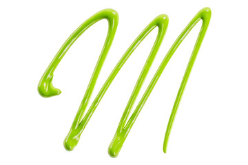green watercolor drop zigzag isolated on transparent background