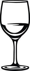 Wine Glass Logo Monochrome Design Style