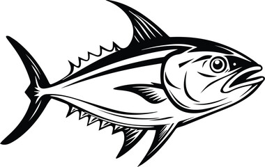 Tuna Logo Monochrome Design Style