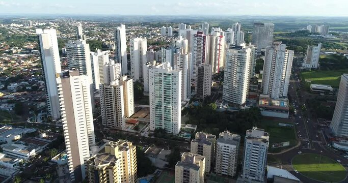 Londrina Gleba Palhano PR Brasil  buildings panoramic cinematic shot