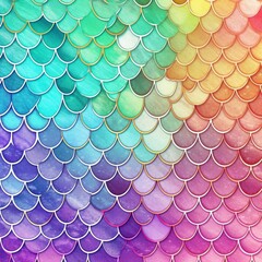 Whimsical mermaid scales pattern