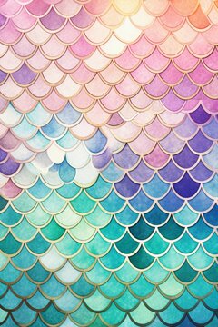 Whimsical mermaid scales pattern