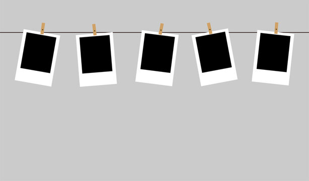 hanging blank polaroid frame