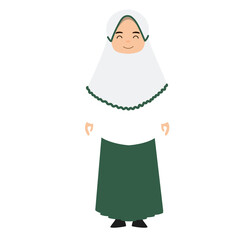 muslim student character illustration