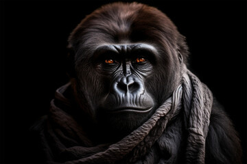 Fototapeta premium a gorilla wearing a snow cap