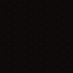 和風背景素材　黒色の紗綾形模様　正方形