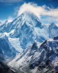 A Breathtaking View of a Generative AI Crafted Snowy Mountain Landscape