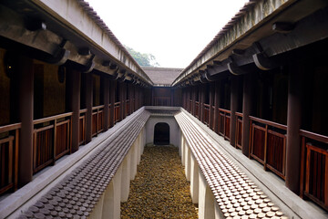 Obraz premium Chinese architecture in a citadel inspired building