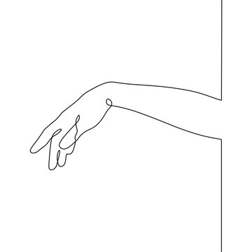 Continous Single Lineart Hand With Pose