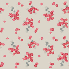 Japanese Pink Maple Leaf Fall Vector Seamless Pattern
