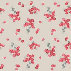 Japanese Pink Maple Leaf Fall Vector Seamless Pattern
