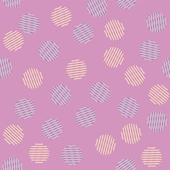 Japanese Cute Embroidery Polka Dot Vector Seamless Pattern