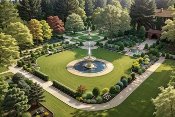 fountain in the garden