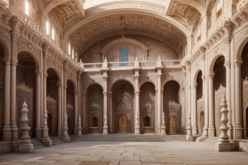 Fototapeta na wymiar big ancient roman palace indoor