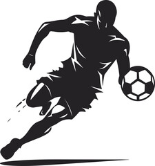 Soccer player with ball modern tattoo for t-shirt , Soccer and Football player silhouette design, Silhouette Football Player © stockeefy