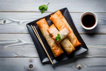 Chinese traditional spring rolls generated by AI tool
