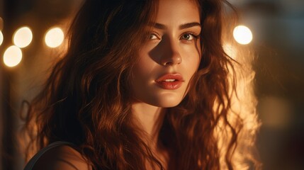 Stunning woman in her magic glow up. Generative AI