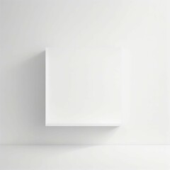 a white square shelf on a white wall