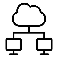 Cloud Service Sharing outline icon