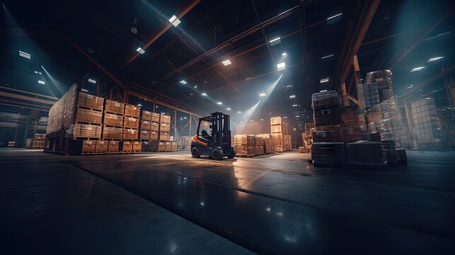 forklift in warehouse