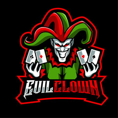 Joker mascot logo illustration vector for squad gaming