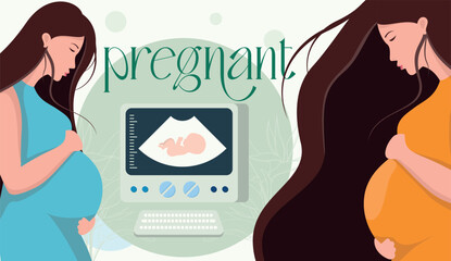 pregnant girl with Ultrasonography abdominal examination (USG)