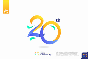 Number 20 logo icon design, 20th birthday logo number, anniversary 20