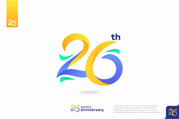 Number 26 logo icon design, 26th birthday logo number, anniversary 26