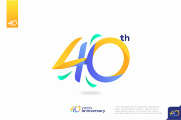 Number 40 logo icon design, 40th birthday logo number, anniversary 40