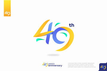 Number 49 logo icon design, 49th birthday logo number, anniversary 49