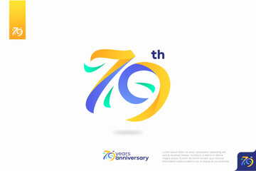 Number 79 logo icon design, 79th birthday logo number, anniversary 79 - obrazy, fototapety, plakaty