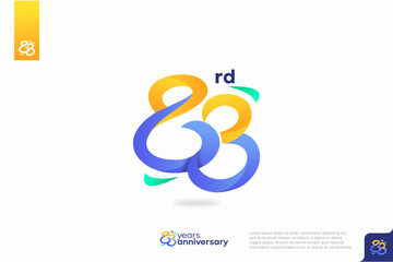 Number 83 logo icon design, 83rd birthday logo number, anniversary 83