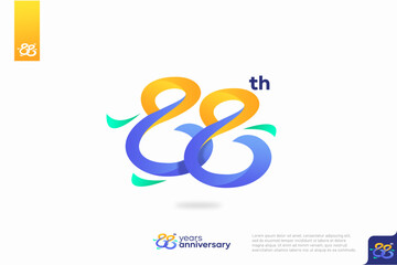 Number 88 logo icon design, 88th birthday logo number, anniversary 88
