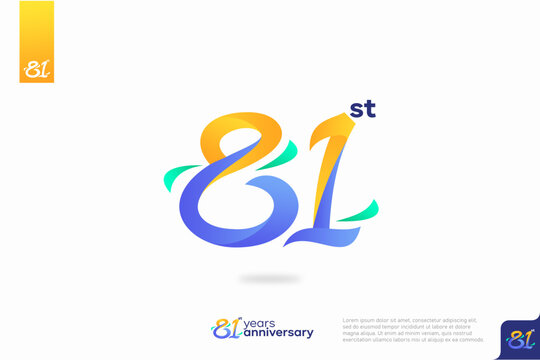 Number 81 logo icon design, 81st birthday logo number, anniversary 81