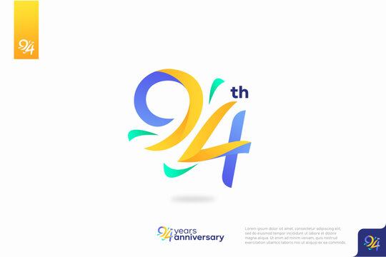 Number 94 logo icon design, 94th birthday logo number, anniversary 94