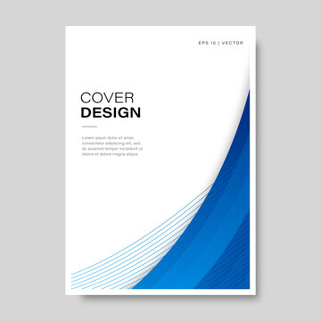 Book cover brochure template design with modern curves. Vector illustration