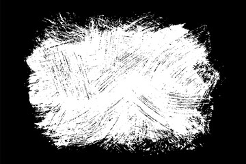 Scribble hand drawn in chalk on black background. Monochrome stain element. Digitally generated image. Vector illustration, Eps 10.