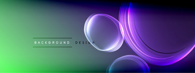 Vector abstract background - liquid transparent bubble shapes on fluid gradient with shadows and light effects