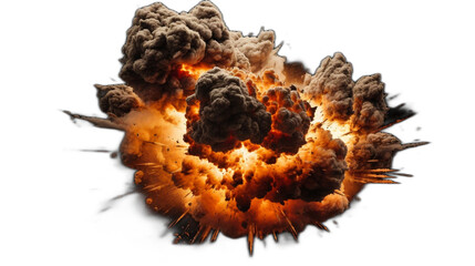 realistic explosion on transparent background