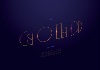 Vector of stylized modern font and alphabet