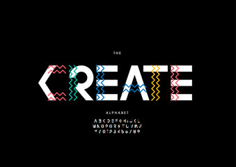 Fototapeta premium Vector of stylized modern font and alphabet 