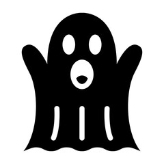 Ghost cute character solid glyph icon