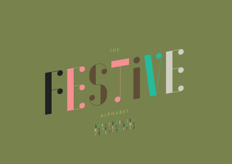 Vector of stylized modern font and alphabet