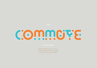 Vector of stylized modern font and alphabet