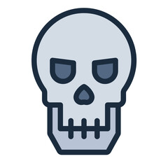 Skull Creepy Spooky filled line icon