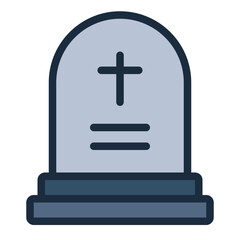 Fototapeta premium Tomb Cemetery filled line icon