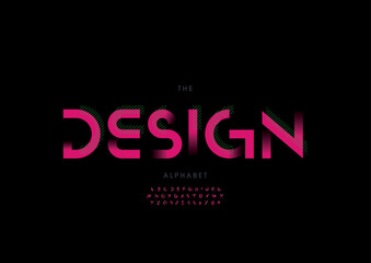 Vector of stylized modern font and alphabet
