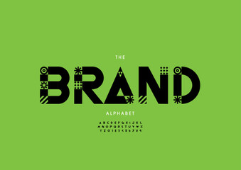 Vector of stylized modern font and alphabet