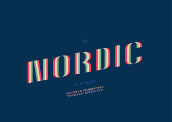 Vector of stylized modern font and alphabet